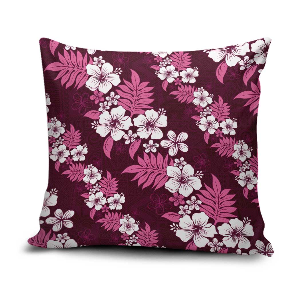 Hawaiian Hibiscus Tribal Floral Pink Pillow Cover Polynesian Tapa Pattern LT01 Pink - Polynesian Pride