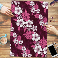 Hawaiian Hibiscus Tribal Floral Pink Puzzle Polynesian Tapa Pattern LT01 Pink - Polynesian Pride