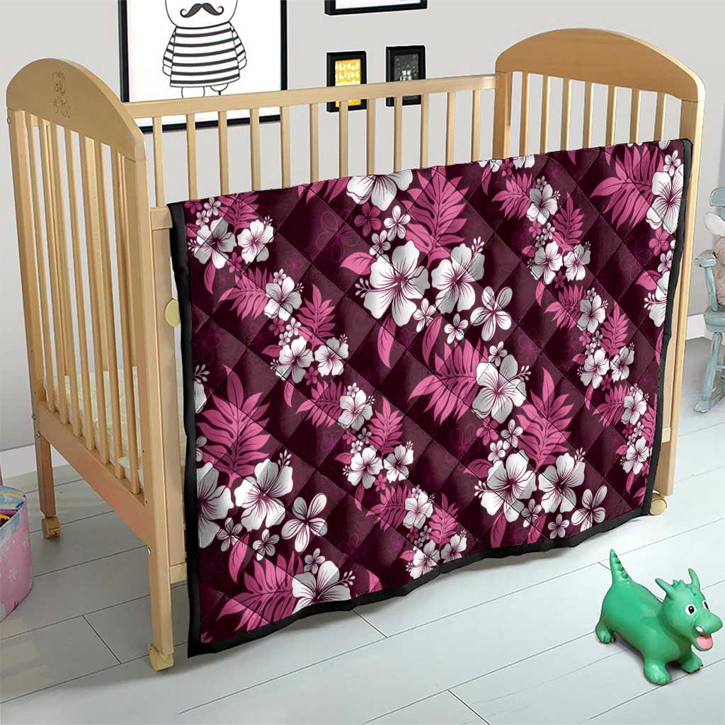 Hawaiian Hibiscus Tribal Floral Pink Quilt Polynesian Tapa Pattern - Polynesian Pride