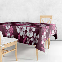 Hawaiian Hibiscus Tribal Floral Pink Tablecloth Polynesian Tapa Pattern - Polynesian Pride