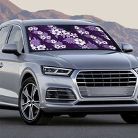 Hawaiian Hibiscus Tribal Floral Purple Auto Sun Shade Polynesian Tapa Pattern - Polynesian Pride