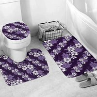 Hawaiian Hibiscus Tribal Floral Purple Bathroom Set Polynesian Tapa Pattern - Polynesian Pride
