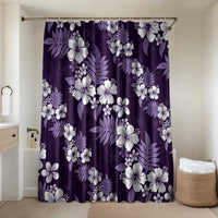 Hawaiian Hibiscus Tribal Floral Purple Bathroom Set Polynesian Tapa Pattern - Polynesian Pride