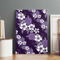 Hawaiian Hibiscus Tribal Floral Purple Canvas Wall Art Polynesian Tapa Pattern - Polynesian Pride