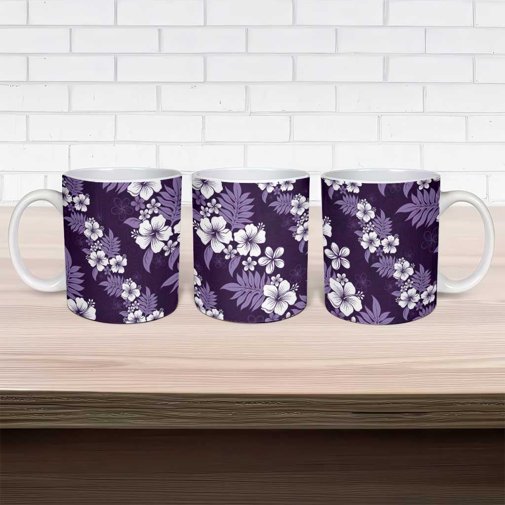 Hawaiian Hibiscus Tribal Floral Purple Ceramic Mug Polynesian Tapa Pattern LT01 - Polynesian Pride