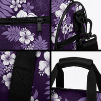 Hawaiian Hibiscus Tribal Floral Purple Duffle Bag Polynesian Tapa Pattern