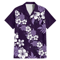Hawaiian Hibiscus Tribal Floral Purple Family Matching Mermaid Dress and Hawaiian Shirt Polynesian Tapa Pattern - Polynesian Pride