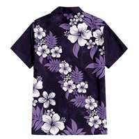 Hawaiian Hibiscus Tribal Floral Purple Family Matching Mermaid Dress and Hawaiian Shirt Polynesian Tapa Pattern - Polynesian Pride