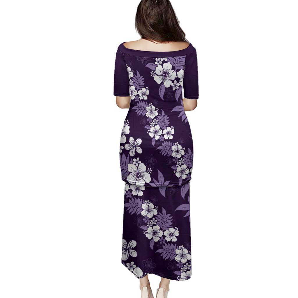 Hawaiian Hibiscus Tribal Floral Purple Family Matching Puletasi and Hawaiian Shirt Polynesian Tapa Pattern - Polynesian Pride