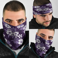 Hawaiian Hibiscus Tribal Floral Purple Neck Gaiter Polynesian Tapa Pattern - Polynesian Pride