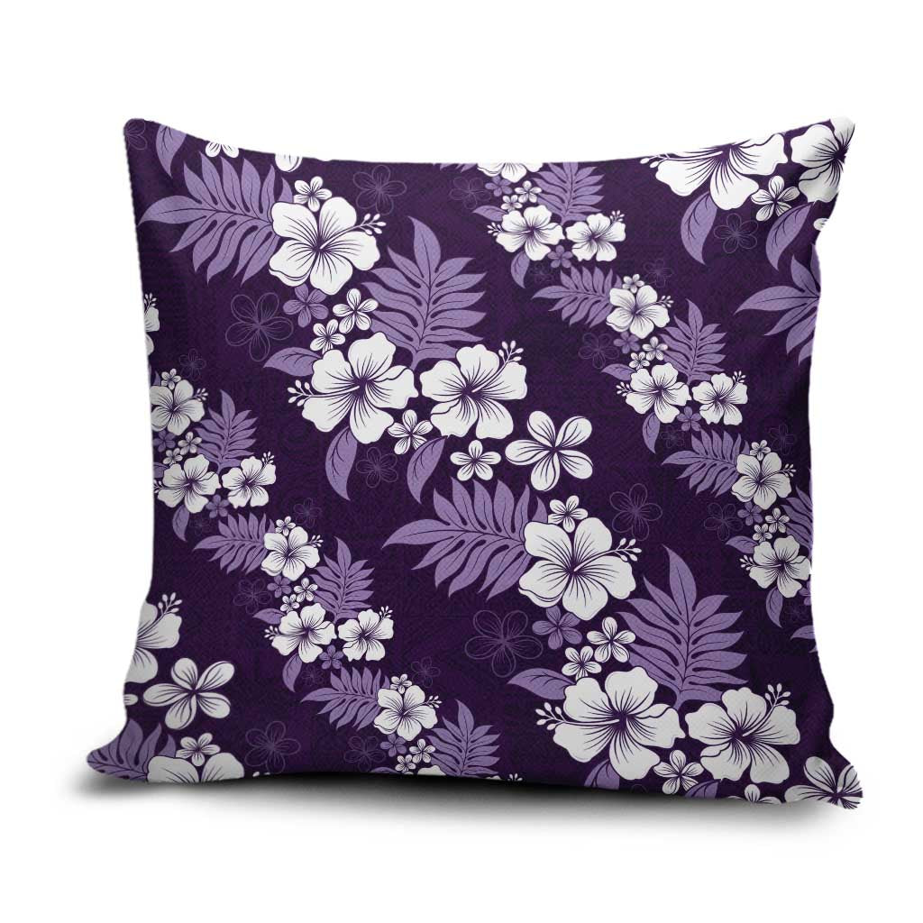 Hawaiian Hibiscus Tribal Floral Purple Pillow Cover Polynesian Tapa Pattern LT01 Purple - Polynesian Pride