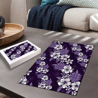 Hawaiian Hibiscus Tribal Floral Purple Puzzle Polynesian Tapa Pattern - Polynesian Pride