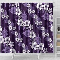 Hawaiian Hibiscus Tribal Floral Purple Shower Curtain Polynesian Tapa Pattern - Polynesian Pride