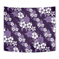 Hawaiian Hibiscus Tribal Floral Purple Tapestry Polynesian Tapa Pattern - Polynesian Pride