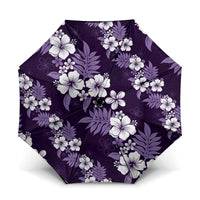 Hawaiian Hibiscus Tribal Floral Purple Umbrella Polynesian Tapa Pattern - Polynesian Pride