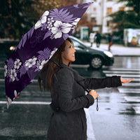 Hawaiian Hibiscus Tribal Floral Purple Umbrella Polynesian Tapa Pattern - Polynesian Pride