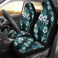 Hawaiian Hibiscus Tribal Floral Teal Car Seat Cover Polynesian Tapa Pattern - Polynesian Pride