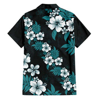 Hawaiian Hibiscus Tribal Floral Teal Family Matching Summer Maxi Dress and Hawaiian Shirt Polynesian Tapa Pattern - Polynesian Pride