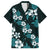 Hawaiian Hibiscus Tribal Floral Teal Hawaiian Shirt Polynesian Tapa Pattern - Polynesian Pride