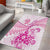 Personalised New Zealand Pink Fern Breast Cancer Area Rug Polynesian Pattern