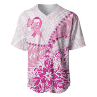 Personalised New Zealand Pink Fern Breast Cancer Baseball Jersey Polynesian Pattern LT01 Pink - Polynesian Pride