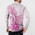 Personalised New Zealand Pink Fern Breast Cancer Button Sweatshirt Polynesian Pattern