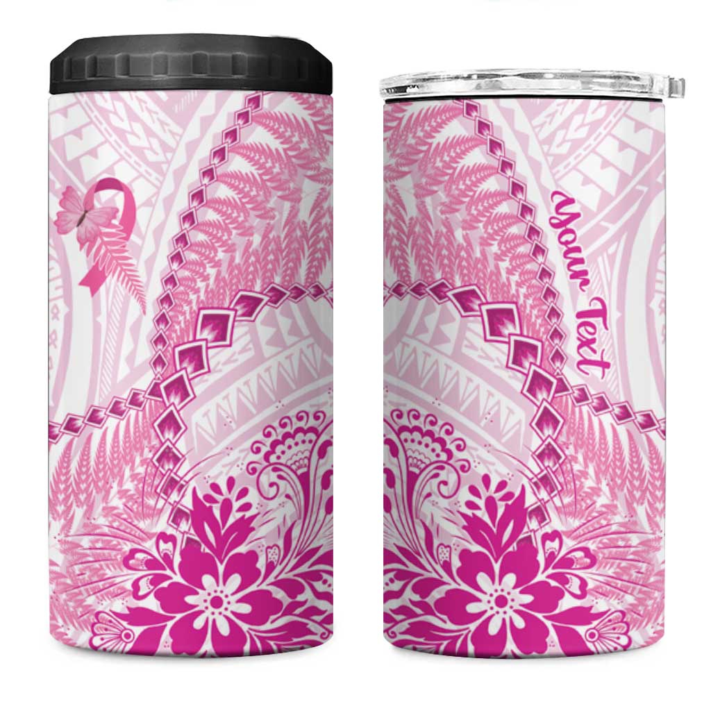 Personalised New Zealand Pink Fern Breast Cancer 4 in 1 Can Cooler Tumbler Polynesian Pattern LT01 One Size: 16 oz Pink - Polynesian Pride
