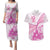 Personalised New Zealand Pink Fern Breast Cancer Couples Matching Puletasi and Hawaiian Shirt Polynesian Pattern