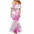 Personalised New Zealand Pink Fern Breast Cancer Family Matching Mermaid Dress and Hawaiian Shirt Polynesian Pattern