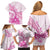 Personalised New Zealand Pink Fern Breast Cancer Family Matching Off Shoulder Short Dress and Hawaiian Shirt Polynesian Pattern