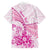 Personalised New Zealand Pink Fern Breast Cancer Family Matching Off Shoulder Short Dress and Hawaiian Shirt Polynesian Pattern