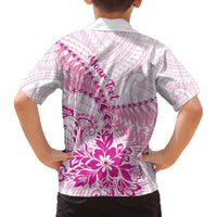 Personalised New Zealand Pink Fern Breast Cancer Family Matching Puletasi and Hawaiian Shirt Polynesian Pattern LT01 - Polynesian Pride