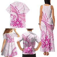 Personalised New Zealand Pink Fern Breast Cancer Family Matching Tank Maxi Dress and Hawaiian Shirt Polynesian Pattern LT01 - Polynesian Pride