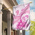 Personalised New Zealand Pink Fern Breast Cancer Garden Flag Polynesian Pattern