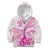 Personalised New Zealand Pink Fern Breast Cancer Kid Hoodie Polynesian Pattern