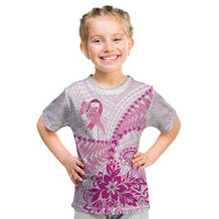 Personalised New Zealand Pink Fern Breast Cancer Kid T Shirt Polynesian Pattern LT01 Pink - Polynesian Pride