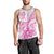 Personalised New Zealand Pink Fern Breast Cancer Men Tank Top Polynesian Pattern