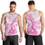 Personalised New Zealand Pink Fern Breast Cancer Men Tank Top Polynesian Pattern