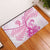 Personalised New Zealand Pink Fern Breast Cancer Rubber Doormat Polynesian Pattern