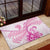 Personalised New Zealand Pink Fern Breast Cancer Rubber Doormat Polynesian Pattern