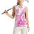 Personalised New Zealand Pink Fern Breast Cancer Women Sleeveless Polo Shirt Polynesian Pattern