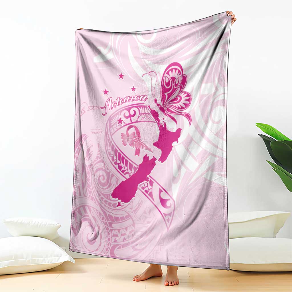 Personalised Aotearoa Breast Cancer Blanket New Zealand Maori Pattern