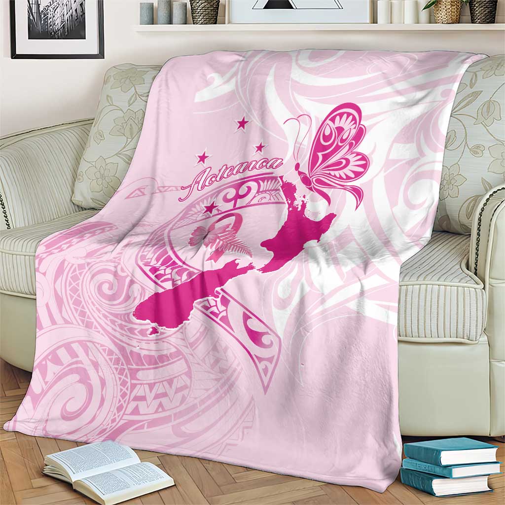 Personalised Aotearoa Breast Cancer Blanket New Zealand Maori Pattern