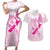 Personalised Aotearoa Breast Cancer Couples Matching Short Sleeve Bodycon Dress and Hawaiian Shirt New Zealand Maori Pattern