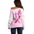 Personalised Aotearoa Breast Cancer Off Shoulder Sweater New Zealand Maori Pattern