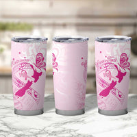 Personalised Aotearoa Breast Cancer Tumbler Cup Maori Pattern