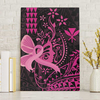Hawaii Breast Cancer Canvas Wall Art Girl Floral Kakau Pattern