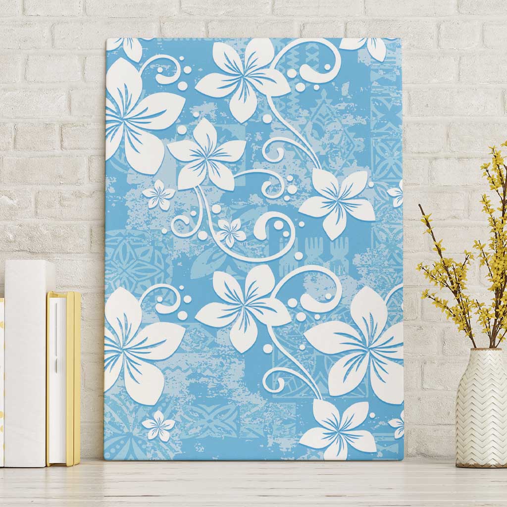 Fiji Tapa Pattern Canvas Wall Art Plumeria Floral