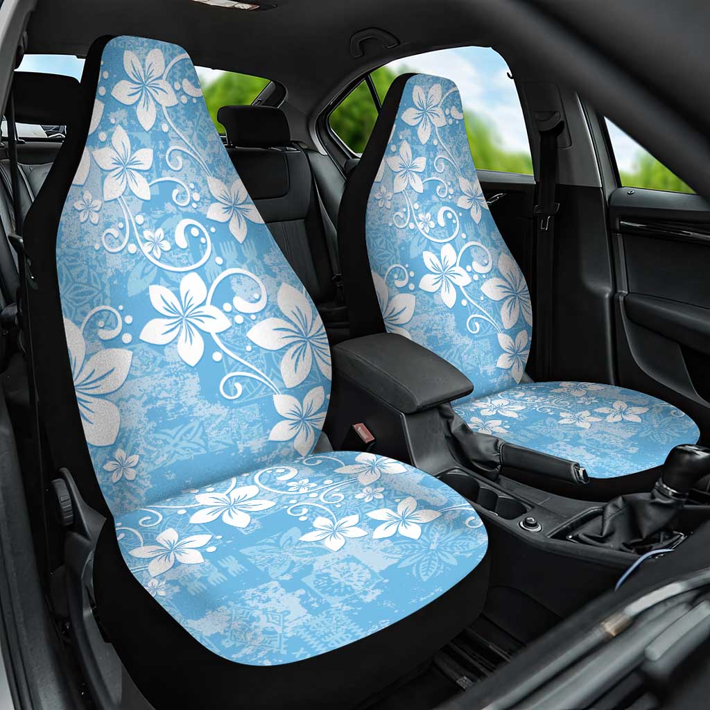 Fiji Tapa Pattern Car Seat Cover Plumeria Floral