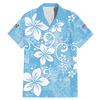Fiji Tapa Pattern Family Matching Mermaid Dress and Hawaiian Shirt Plumeria Floral